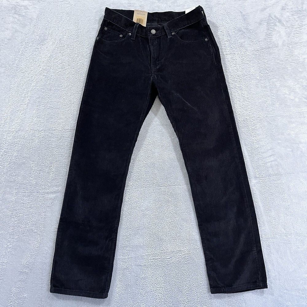 Levi's Corduroy Jeans Women's 28x30 Black Mid Rise Straight Leg $69.50